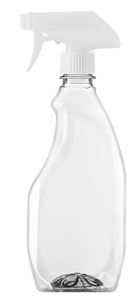 500ML CLEAR PET GATILLERA OBLONG - 28-410 NECK