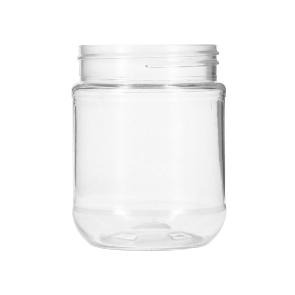 16 oz. Clear Square PET Plastic Jar (63-400)