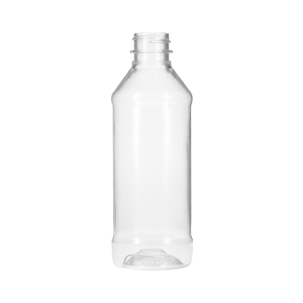 6OZ AMBER PET MODERN ROUND PLASTIC BOTTLE - 24-400 NECK-detail image