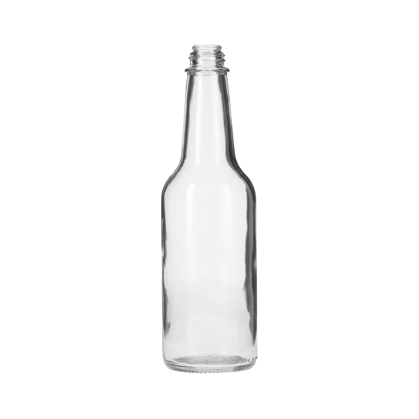 10OZ FLINT GLASS WOOZY SAUCE BOTTLE ROUND - 24-414 NECK-detail image