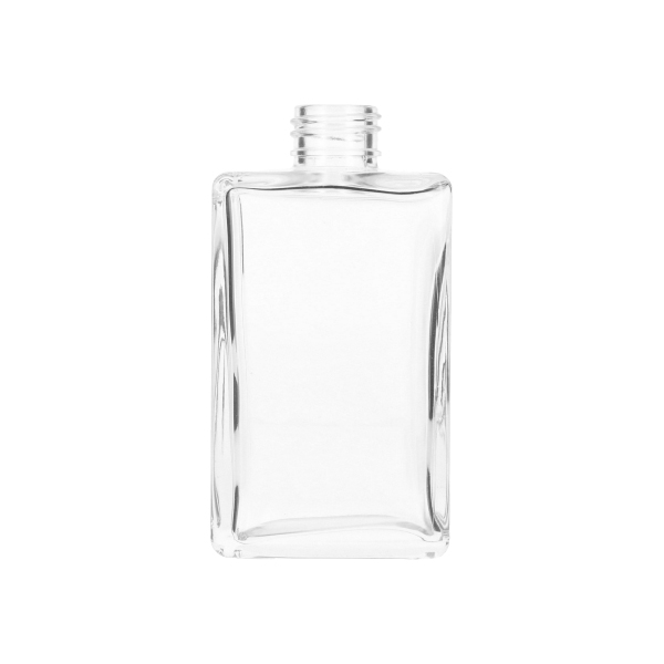 3.4 oz (100ml) Square Clear Glass Bottle