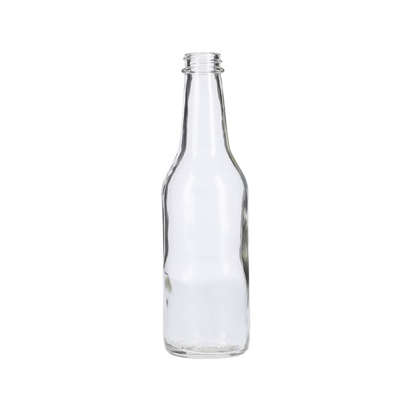 Woozy Round Glass Bottle with White Cap, 10 oz