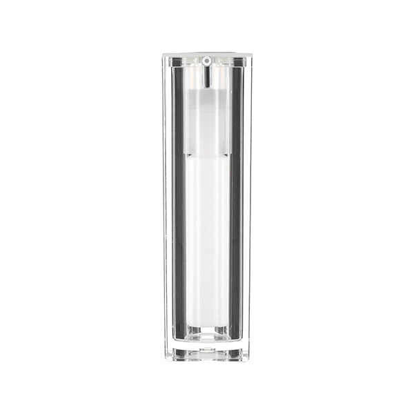 30ML CLEAR PMMA AIRLESS PACKAGE REFILLABLE PE/PP INNER BOTTLE SQUARE WITH 18-415 NECK FINISH 0.23ML OUTPUT