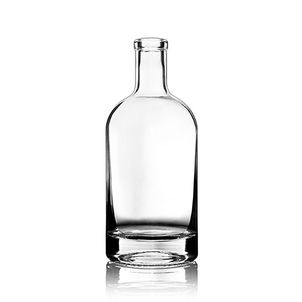 750ML Flint GLASS NORDIC SPIRITS BAR TOP ROUND  WITH 21.5-CORK NECK FINISH