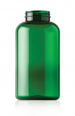 950CC GREEN PACKER ROUND PET PLASTIC BOTTLE - 53 400 NECK