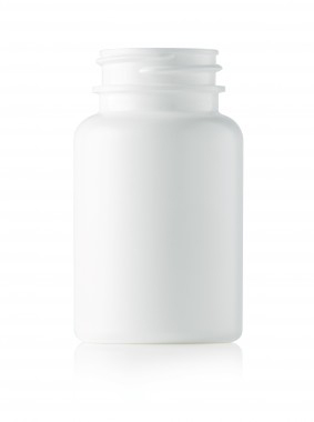 120CC WHITE PACKER ROUND HDPE PLASTIC BOTTLE - 38 400 NECK