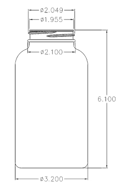 625CC WHITE PACKER ROUND HDPE PLASTIC BOTTLE - 53 400 NECK-detail image