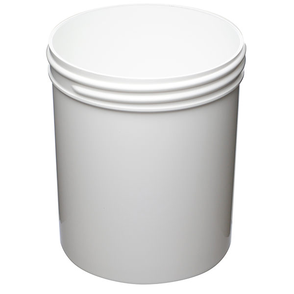 PLASTIC JAR: 16 OZ WHITE PP STRAIGHT SIDED ROUND 89-400