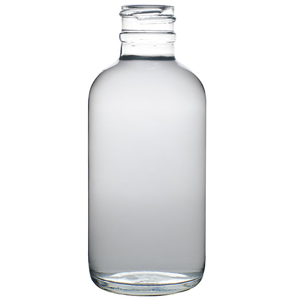 2OZ FLINT BOSTON ROUND GLASS BOTTLE - 20-405 NECK-detail image