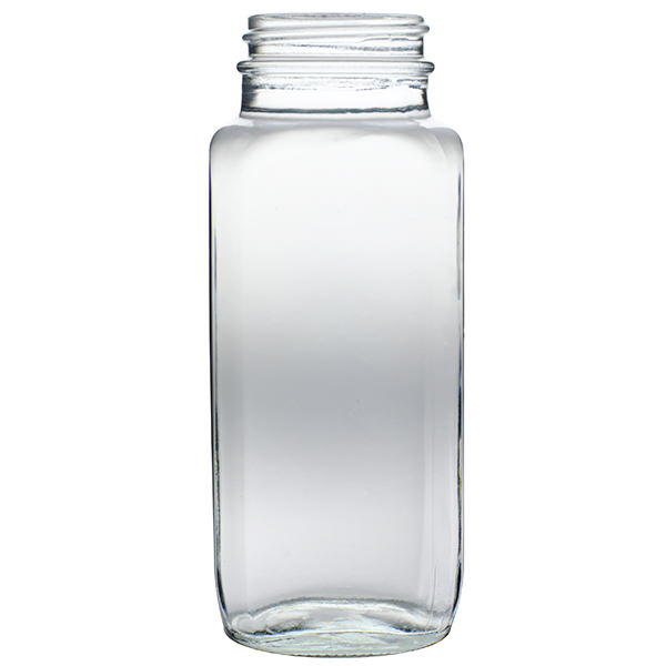 8OZ FLINT FRENCH SQUARE GLASS BOTTLE - 43-405 NECK-detail image