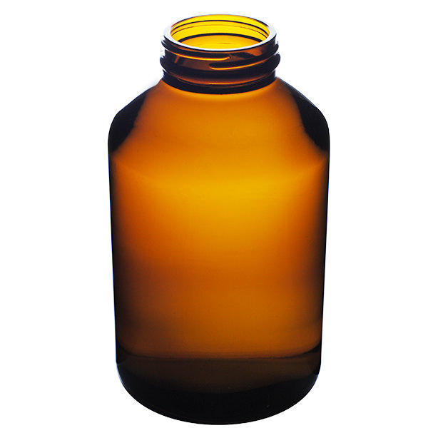 950CC AMBER WIDE MOUTH PACKER ROUND GLASS BOTTLE - 53-405 NECK