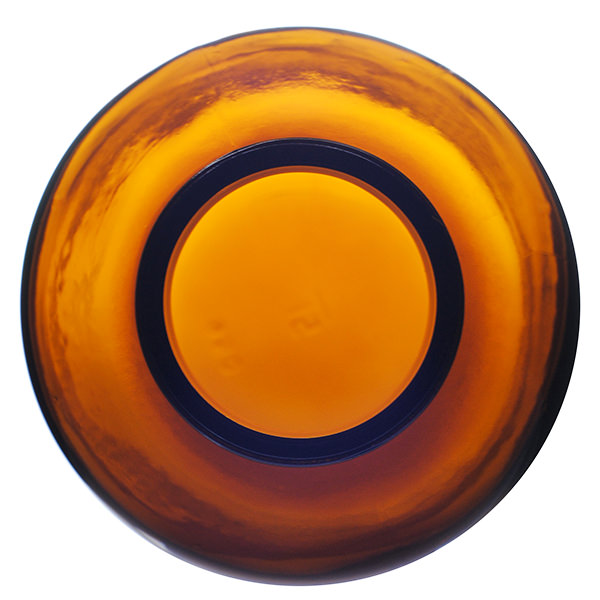 950CC AMBER WIDE MOUTH PACKER ROUND GLASS BOTTLE - 53-405 NECK-detail image