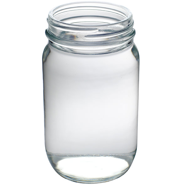 8OZ FLINT ECONO ROUND GLASS JAR - 58-405 NECK