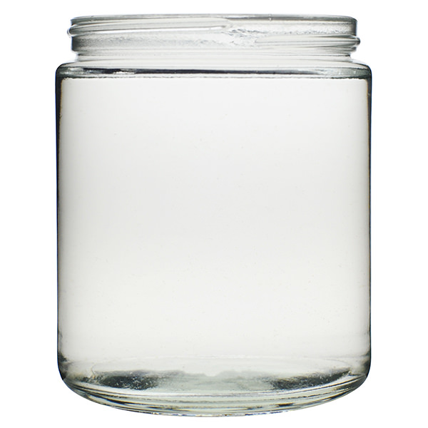 8OZ FLINT STRAIGHT-SIDED ROUND GLASS JAR - 70-405 NECK-detail image