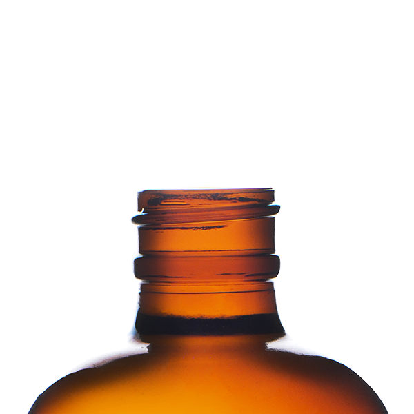 8OZ AMBER BOSTON ROUND GLASS BOTTLE - 24-400 NECK-detail image