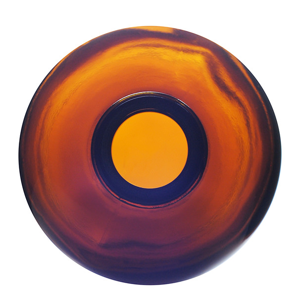 8OZ AMBER BOSTON ROUND GLASS BOTTLE - 24-400 NECK-detail image