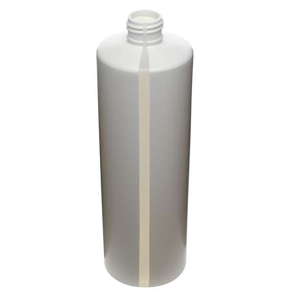 16OZ WHITE WINDOW STRIPE CYLINDER HDPE WITH 24-410 NECK FINISH