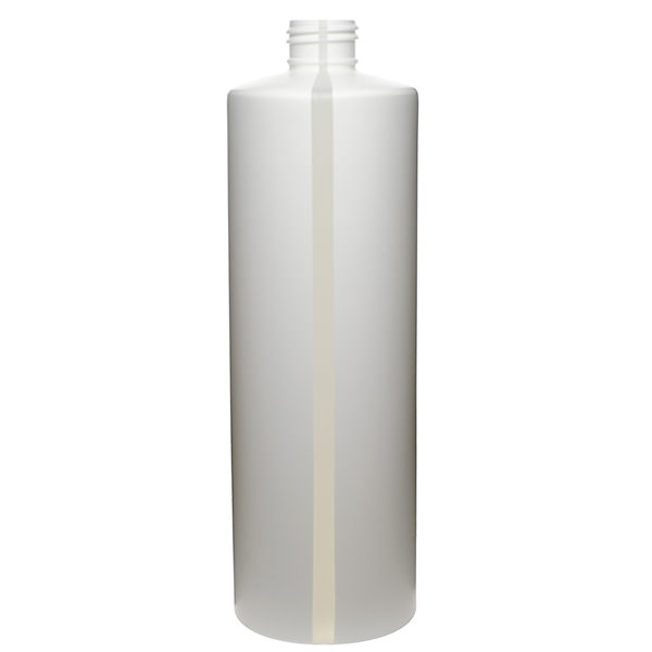 16OZ WHITE WINDOW STRIPE CYLINDER HDPE WITH 24-410 NECK FINISH-detail image