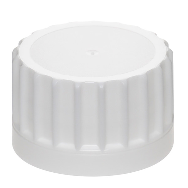 28MM WHITE TAMPER EVIDENT FLAT SEAL COARSE RIB PP