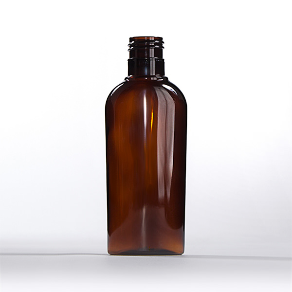 125ML AMBER OVAL PET PALSTIC BOTTLE - 24-415 NECK