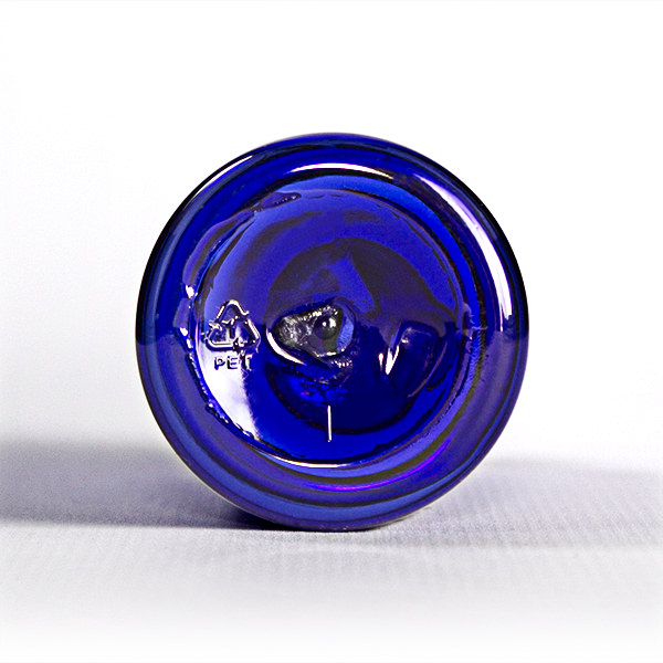 60ML COBALT BLUE ROUND PET PLASTIC BOTTLE - 20-410 NECK-detail image