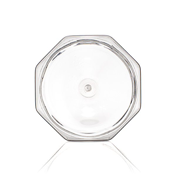 180ML CLEAR LOW PROFILE COSMETIC OCTAGON PET PLASTIC JAR - 87.5MM-detail image