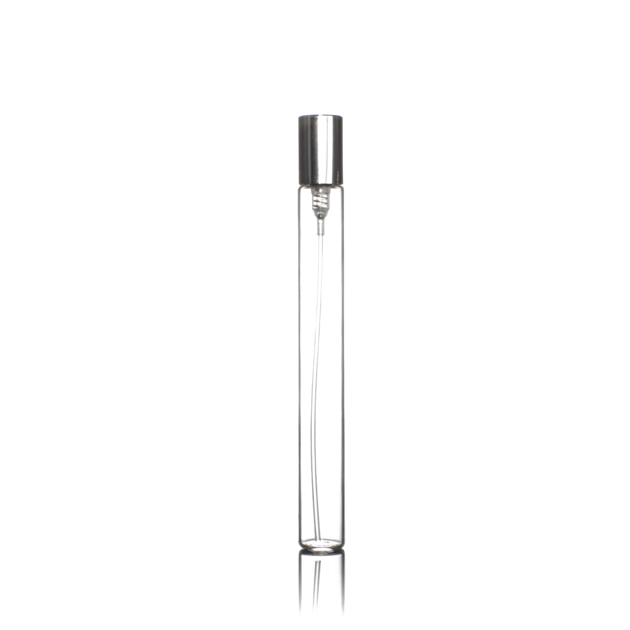 10ML FLINT GLASS REPLICA STILO VIAL WITH METAL SEAL TIGHT PUMP 50MCL OUTPUT- 10.5MM NECK-detail image