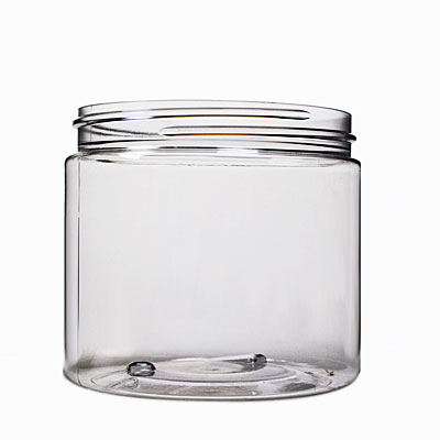 16OZ CLEAR WIDE MOUTH ROUND PET JAR - 89-400