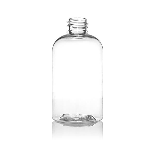 8 oz. Clear Boston Round Glass Bottle, 24mm 24-400