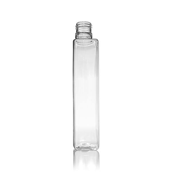 8 oz / 250 ml Clear PET (BPA Free) Plastic Oblong Flask Style