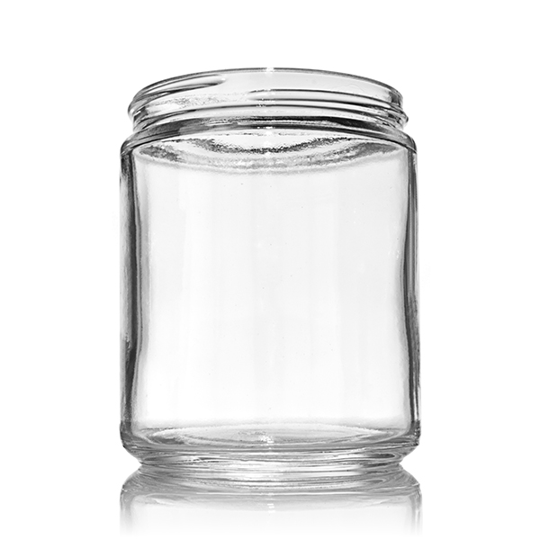 16OZ FLINT GLASS STRAIGHT BASED ROUND BODY - 89-400 NECK