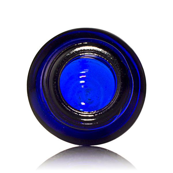 0.5OZ COBALT BLUE BOSTON ROUND GLASS BOTTLE - 18-405 NECK-detail image