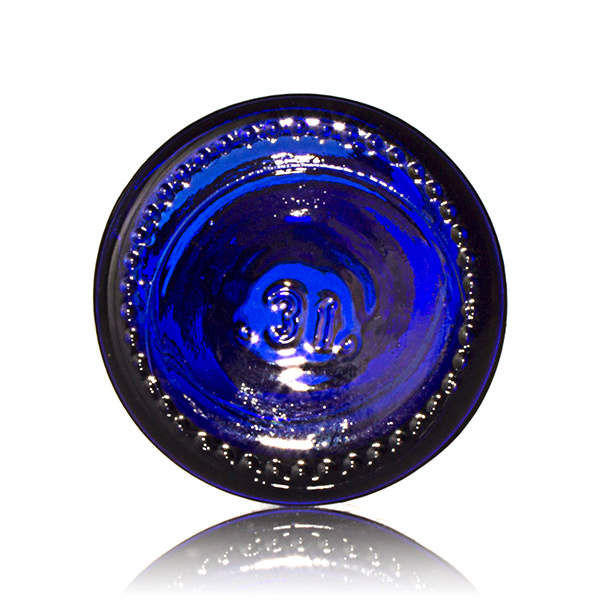 0.5OZ COBALT BLUE BOSTON ROUND GLASS BOTTLE - 18-405 NECK-detail image