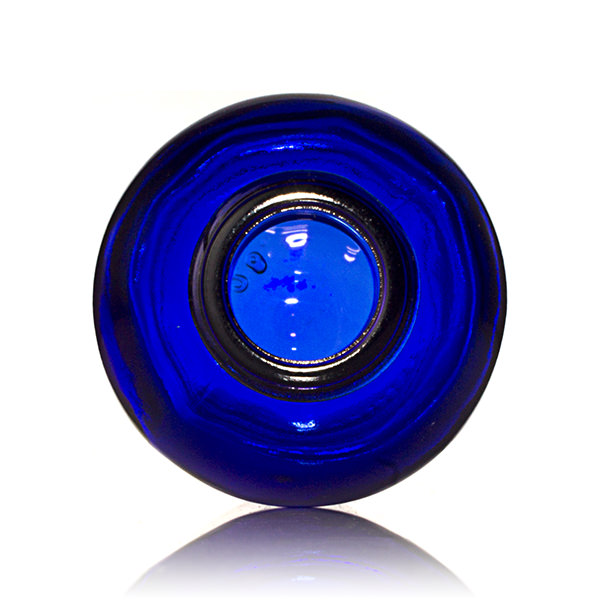 2OZ COBALT BLUE BOSTON ROUND GLASS BOTTLE - 20-405 NECK-detail image