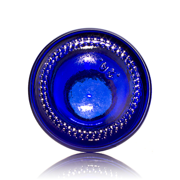 2OZ COBALT BLUE BOSTON ROUND GLASS BOTTLE - 20-405 NECK-detail image