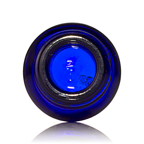 0.5OZ COBALT BLUE BOSTON ROUND GLASS BOTTLE - 18-400 NECK-detail image