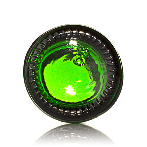 0.5OZ GREEN BIG BEAD BOSTON ROUND GLASS BOTTLE - 18-400 NECK-detail image