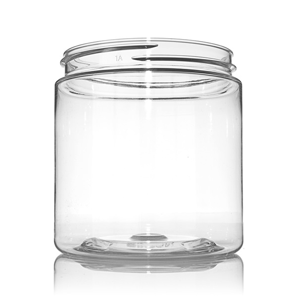 8OZ CLEAR PET WIDE MOUTH JAR ROUND - 70-400 NECK