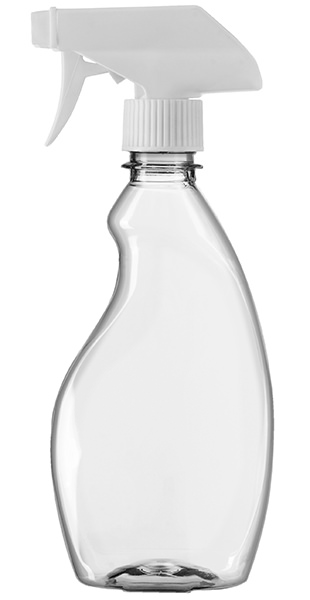 355ML CLEAR GATILLERA OBLONG PET PLASTIC BOTTLE - 28-410 NECK