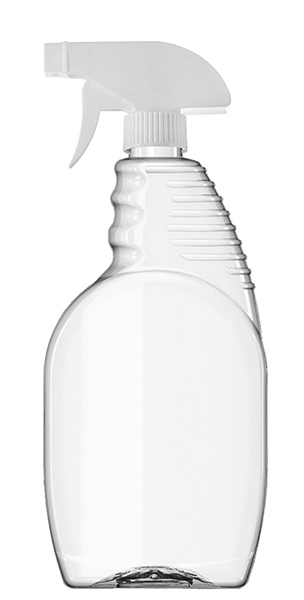 750ML CLEAR LIMPIADORES OBLONG PET PLASTIC BOTTLE - 28-410 NECK