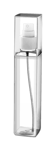 140ML CLEAR TUBO CUADRADO SQUARE PET PLASTIC BOTTLE - 24-410 NECK