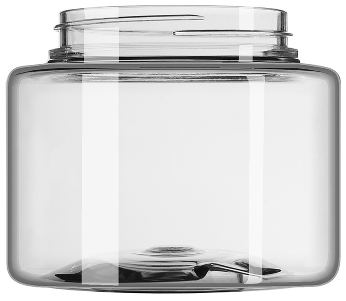 400ML CLEAR TARRO T ROUND PET PLASTIC JAR - 70-400 NECK