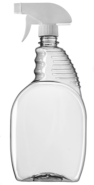 1LITER CLEAR LIMPIADORES OBLONG PET PLASTIC BOTTLE - 28MM NECK