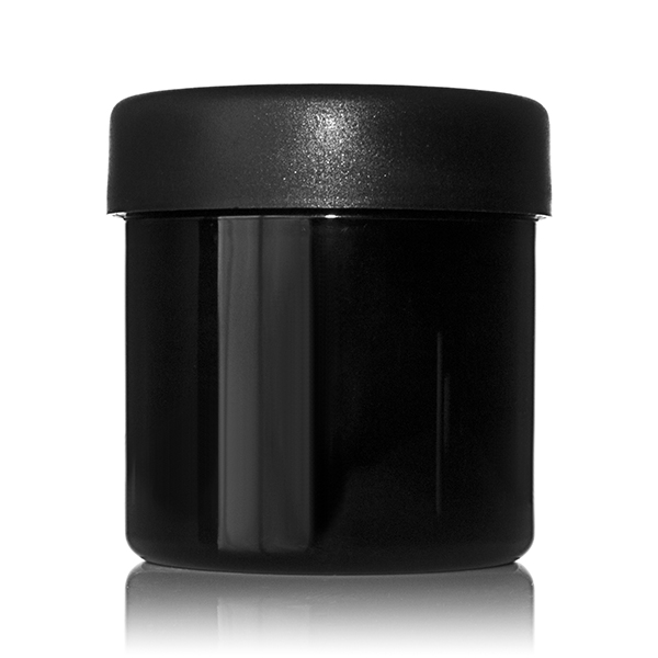 4OZ BLACK PET WIDE MOUTH JAR - 58-400 NECK-detail image