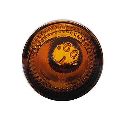 1OZ AMBER BOSTON ROUND GLASS BOTTLE - 20-405 NECK-detail image