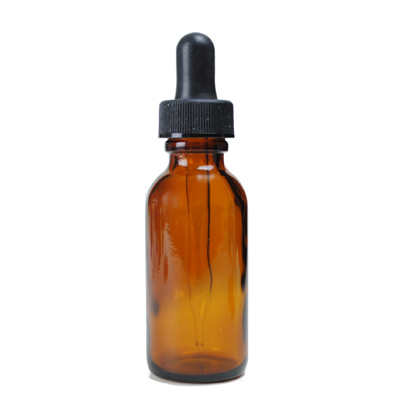 1OZ AMBER BOSTON ROUND GLASS BOTTLE - 20-405 NECK-detail image