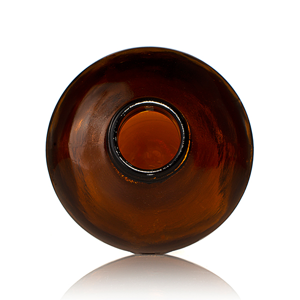 32OZ AMBER GLASS BOSTON ROUND - 33-400 NECK-detail image