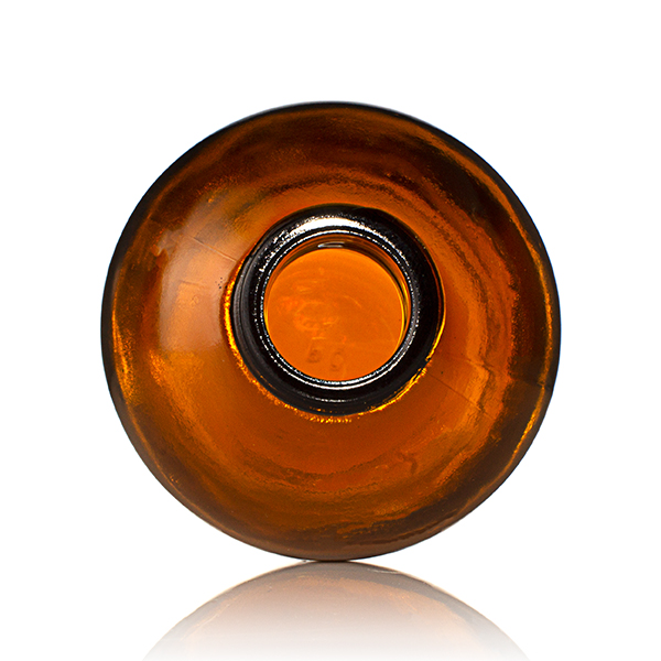 8OZ AMBER GLASS BOSTON ROUND - 24-405 NECK-detail image