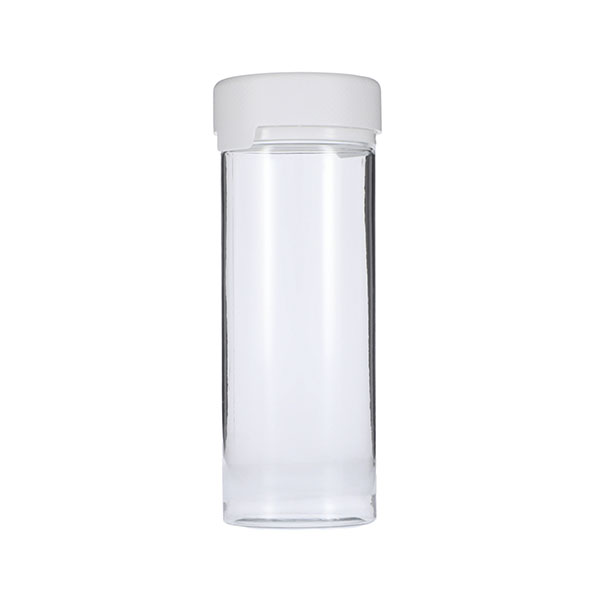 8OZ (240CC) CLEAR PET AVIATOR CR JAR WITH WHITE TAMPER EVIDENT BREAK-OFF BAND CLOSURE