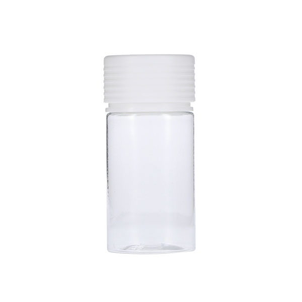 60ML CLEAR PET MINI SPIRAL CR BOTTLE WITH WHITE TAMPER EVIDENT BREAK-OFF BAND CLOSURE-detail image